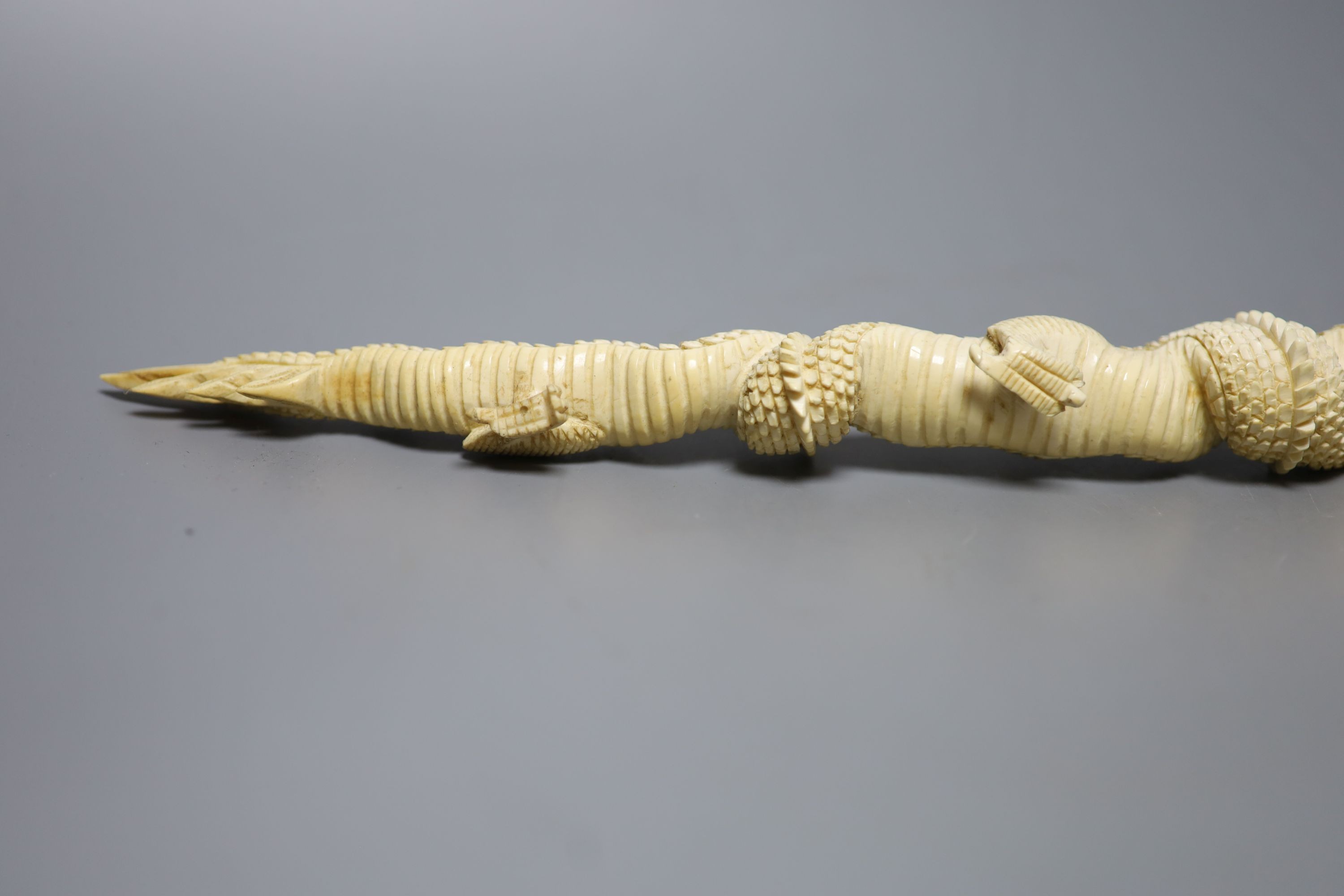 An Indonesian ivory carving of a dragon, first half of 20th century 52cm, , An Indonesian ivory carving of a dragon, first half of 20th century
